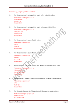 Perimeter (Square, Rectangle) -1