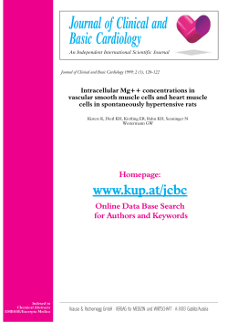 Intracellular Mg++ concentrations in vascular smooth muscle cells