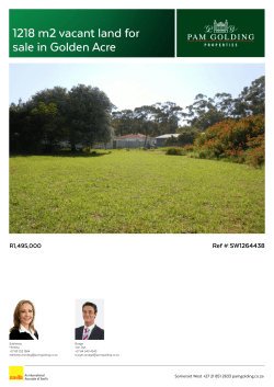 1218 m2 vacant land for sale in Golden Acre