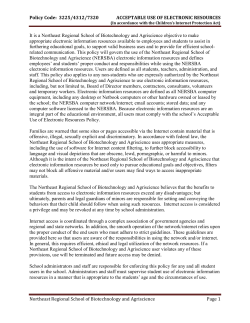 Policy Code: 3225/4312/7320 - Northeast Regional School of