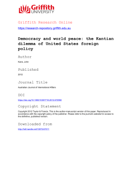 Democracy and world peace: the Kantian dilemma of United States