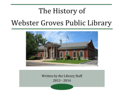 The History of Webster Groves Public Library