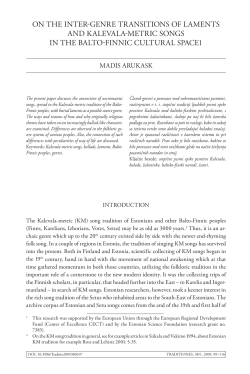on the inter-genre transitions oF laments and kalevala