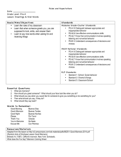 &bull; Learn the rules of my classroom &bull; Learn that when someone greets