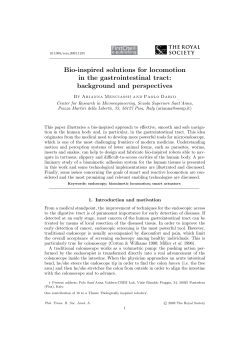 Bio-inspired solutions for locomotion in the - FORTH-ICS