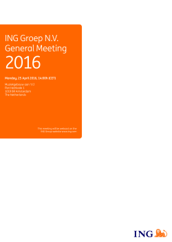 2016 ING Groep N.V. Annual General Meeting