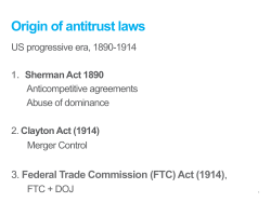 Origin of antitrust laws