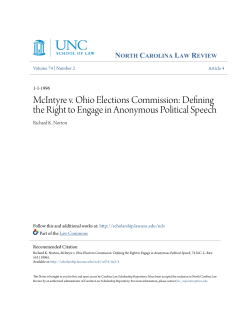 McIntyre v. Ohio Elections Commission: Defining the Right to