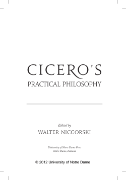 Cicero`s Practical Philosophy