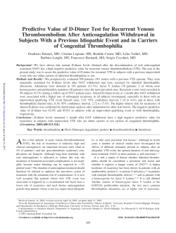 Predictive Value of D-Dimer Test for Recurrent Venous