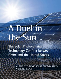 The Solar Photovoltaics Technology Conflict between China and the