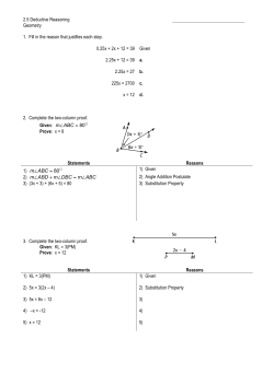 G 2.5 Writing Proofs WS