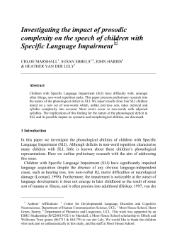 Investigating the impact of prosodic complexity on the speech of