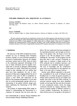 TOWARDS MODELING DNA SEQUENCES AS AUTOMATA