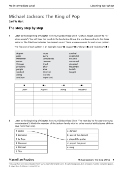 Michael Jackson Audio Worksheet