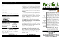 AT THE BUILDING THIS WEEK Canned green beans MEMORIAL