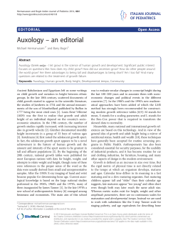 Auxology &ndash; an editorial | SpringerLink