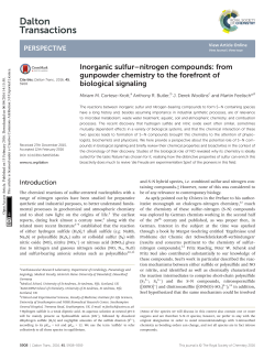 Inorganic sulfur&ndash;nitrogen compounds: from gunpowder chemistry to