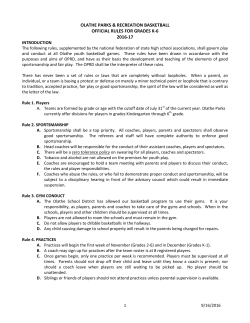 Grades K-6 Basketball League Rules