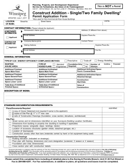 Addition to a single family dwelling permit application form