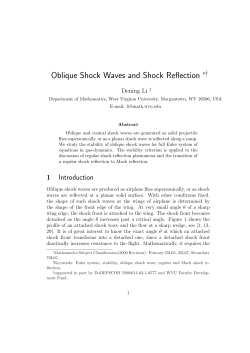 Oblique Shock Waves and Shock Reflection