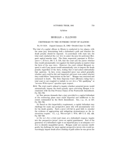 MORGAN v. ILLINOIS certiorari to the supreme court of illinois