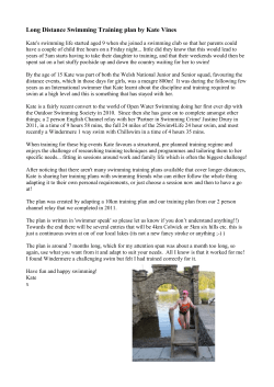 Long Distance Swimming Training plan by Kate Vines