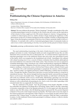 Problematizing the Chinese Experience in America