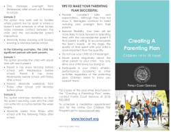Creating a Parenting Plan &ndash; Children 14 to 18 years
