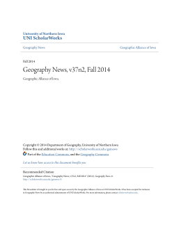 Geography News, v37n2, Fall 2014 - UNI ScholarWorks