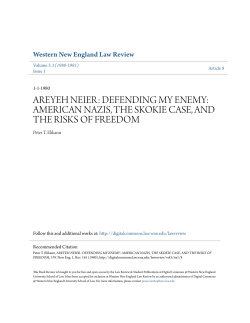 areyeh neier: defending my enemy: american nazis, the skokie case
