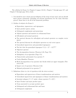 Exam 3 Review