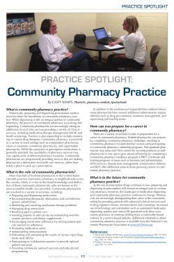 Community Pharmacy Practice - Michigan Pharmacists Association