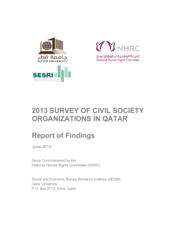 2013 SURVEY OF CIVIL SOCIETY ORGANIZATIONS IN QATAR