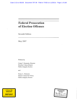 Federal Prosecution of Election Offenses