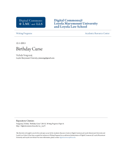 Birthday Curse - LMU Digital Commons