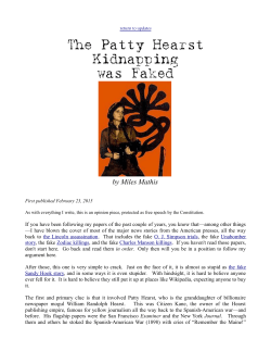 The Patty Hearst Kidnapping was Faked