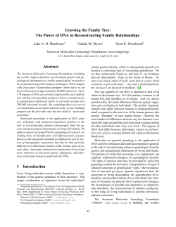 Growing the Family Tree -- The Power of DNA in Reconstructing