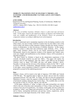 MOBILITY TRANSITION (TEST OF ZELINSKY`S THEORY) AND