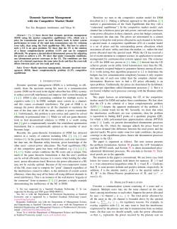Dynamic Spectrum Management with the Competitive Market Model