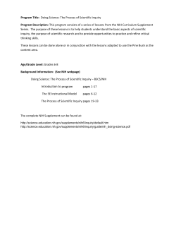 Program Title: Doing Science: The Process of Scientific Inquiry