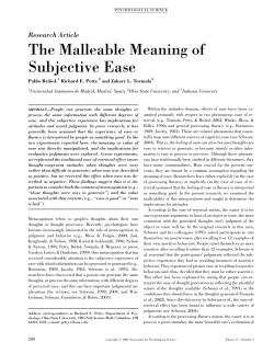 The Malleable Meaning of Subjective Ease