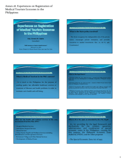 Annex 18. Experiences on Registration of Medical Tourism