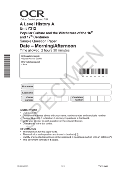 Popular culture and the Witchcraze of the 16th and 17th