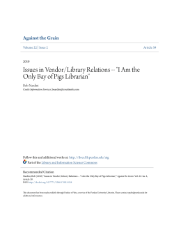 Issues in Vendor/Library Relations -