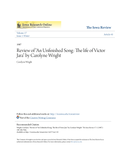 Review of "An Unfinished Song: The life of Victor Jara" by Carolyne