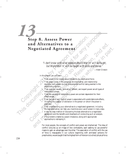 Assess Power and Alternatives to a Negotiated Agreement