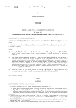 DECIZIA (UE) 2015/ 929 A BĂNCII CENTRALE - ECB