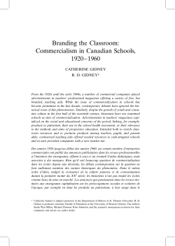 Branding the Classroom: Commercialism in Canadian Schools