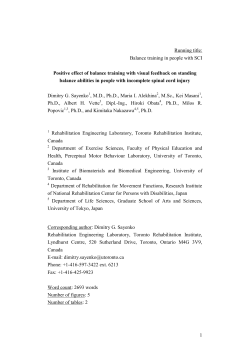 Positive effect of balance training with visual feedback on standing